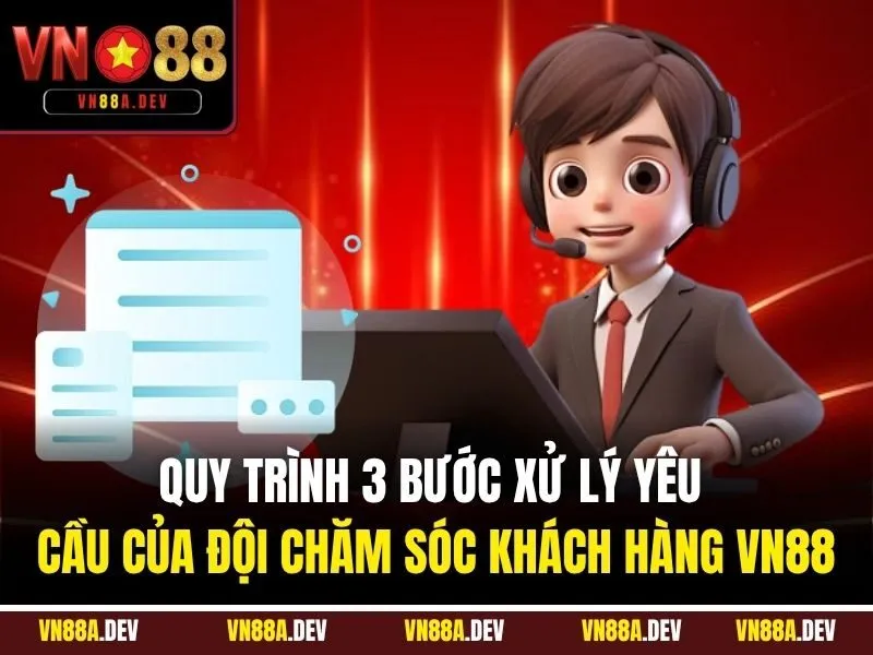 Quy trình 3 bước xử lý yêu cầu của đội chăm sóc khách hàng VN88